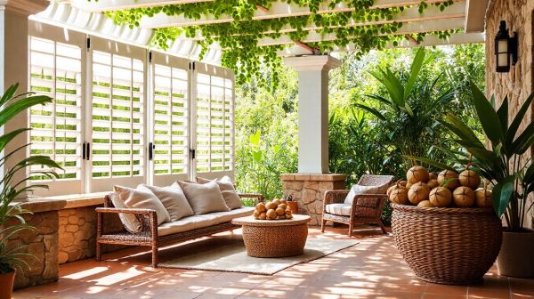 Guía de cortinas de coco para transformar terrazas y pérgolas